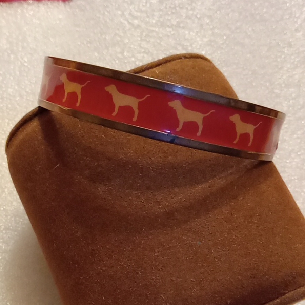 Red and Gold Dog Pattern Bracelet